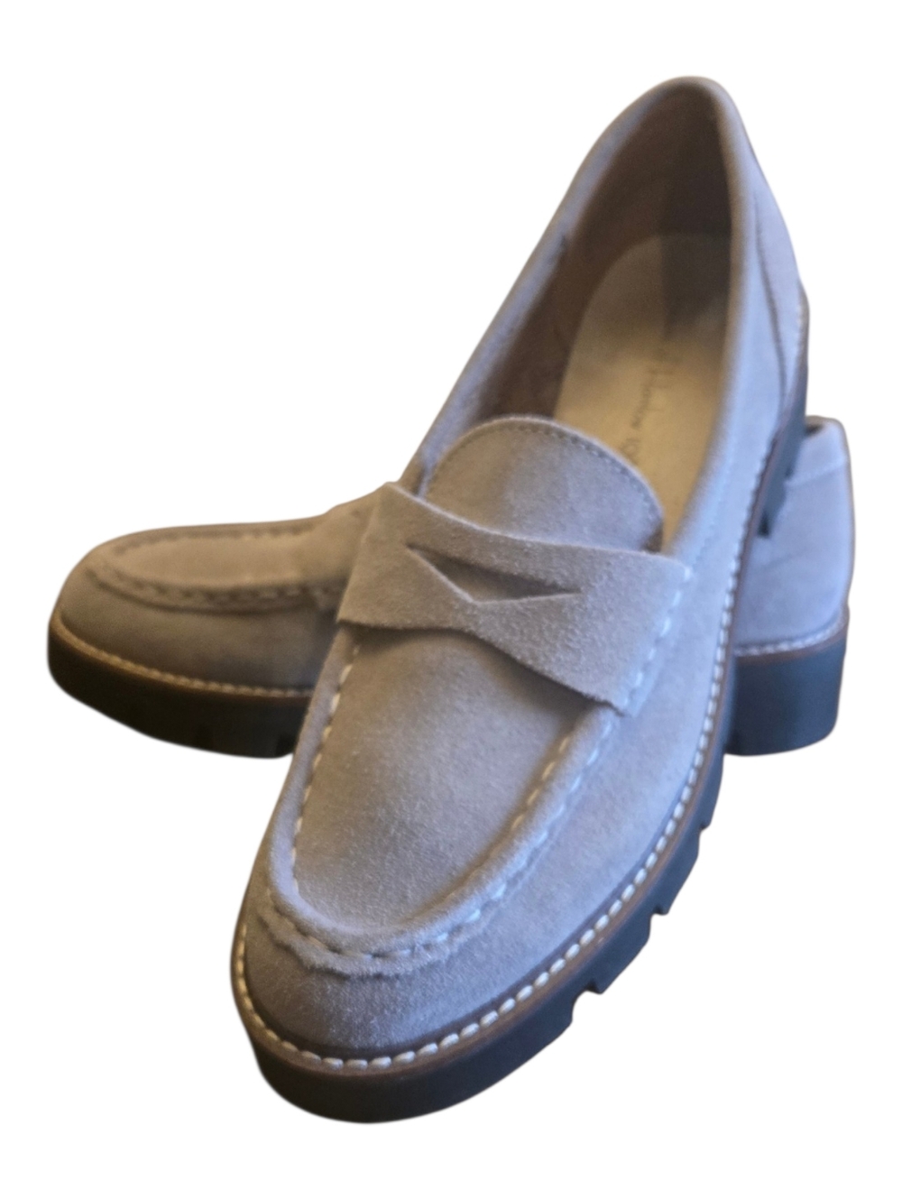 House Of Harlow 1960 Gunner Suede Penny Loafer Light Taupe 9.5